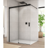SANSWISS CADURA BLACK CAW2 100cm ľavý walk-in sprchový kút / sprchová stena samostatná s posuvným dielom, profil čierny - 68 – sklo sieťotlač Shade