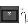Granitový drez Sinks SOLO 560 Metalblack + drezová batéria FLEXIA