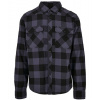 Build Your Brand Pánska košeľu 4002 Black-Grey 4XL