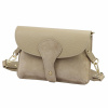 Dámska kožená crossbody kabelka taupe na telefón Luka 26-100