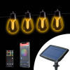 Smart solárna sveteľná reťaz - 25 ks bielych LED - nastaviteľná farebná teplota - 13,6m - bluetooth