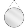 Okrúhle kúpeľňové zrkadlo Mexen String 80 cm, čierny rám - 9854-080-080-000-70