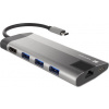 Multifunkční adaptér 8 v 1 Natec FOWLER PLUS HUB USB 3.0 3X, HDMI 4K, USB-C PD, RJ45, SD, MICRO NMP-1690