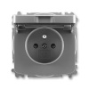 Zásuvka jednonásobná bezšroubová, s clonkami, s víčkem, 6619A-A06397 S2, ABB, Tango, kouřová šedá (ABB, Tango, kouřová šedá)
