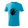 Bicie bubeník - Tričko detské bavlnené - 158 cm/12 rokov ( Svetlý tyrkys )