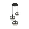 Luster Globo 15548-3H MAXY 3xE27 40 W čierny/dymové sklo