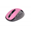 Myš C-TECH WLM-02P, čierno-ružová, bezdrôtová, 1600DPI, 6 tlačidiel, USB nano receiver WLM-02P
