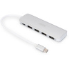 Digitus DA-70242-1 4 + 1 port USB 3.0 hub s portom pre rýchle nabíjanie, s konektorom USB C, s hliníkovým krytom strieborná; DA-70242-1