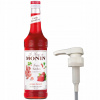 Barmanský sirup MONIN Candy Strawberry SLADKÁ JAHODA 700 ml + Pumpička