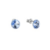 Náušnice bižutérie so Swarovski kryštálmi modré okrúhle 51037.3 sapphire