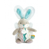 Doudou et Compagnie Paris Doudou Hračka zajačik s hrkálkou a úchytom na cumlík 21 cm