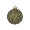 VIANOČNÁ GUĽA sklo, kosoštvorce Marlis 8x9/16cm ZELENO-ZLATÁ