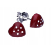 Strieborné náušnice 925 červené srdiečka 0,60g (Strieborné náušnice 925 červené srdiečka 0,60g)