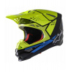 Prilba SUPERTECH S-M8 FACTORY, ALPINESTARS (čierna/žltá fluo/modrá lesklá) XL (obvod 61 - 62 cm)
