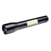 LED kovová svítlna 3W + COB, 150 + 120lm, 2x AA, černá Solight WL116