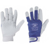 PAYPER HOBBY LEATHER BLUE 000502-014 / Kombinované rukavice - biela/modrá 10