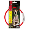 Obojok DOG FANTASY LED nylon červený S-M 1 ks