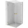 Mexen Lunar-B Duo, výklopný sprchový kút 80 x 80 cm, 8mm číre sklo, zlatý profil, 832-080L-080P-50-00