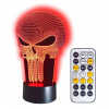 Nočná lampa 3D LED SKULL PUNISHER + PILOT (Nočná lampa 3D LED SKULL PUNISHER + PILOT)