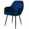 Zamatová jedálenská stolička Warsaw modrá