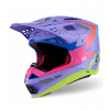 Prilba SUPERTECH S-M10 edícia JETT LAWRENCE R01, ALPINESTARS (fialová/ružová fluo/žltá fluo) 2026 Veľkosť: L (obvod 59 - 60 cm)