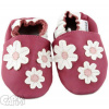 CAPIKI Kožené capáčky 18-24 m (22/23) 15 cm SEDMIKRÁSKY malinové