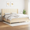 vidaXL Boxspring posteľ s matracom krémová 200x200 cm látka - Krémová - 176560-110743