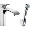 Jednopáková umývadlová batéria s ručnou sprchou hansgrohe Vivenis chrómová HG 75210000