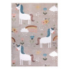 Dětský kusový koberec Fun Unicorn with rainbow beige 200x290 cm