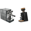 Stone Espresso Pure + Eureka Mignon Single Dose, Black & Oak