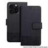Knížkové flip pouzdro COOLCASE GOMMA BOOK - Huawei P30 Lite - černé (Coolcase Gomma Book flipové pouzdro, obal pro Huawei P30 Lite – elegantní TPU kryt se sloty na karty a magnetickým uzávěrem)