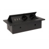 Výklopný blok ORNO OR-AE-1324/B, 2x2P+Z, 3xUSB, čierna