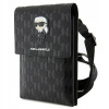 Púzdro Karl Lagerfeld Saffiano Monogram Wallet Phone Bag Ikonik NFT, čierne