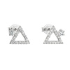 Evolution Group Strieborné náušnice kôstka so zirkónom biely trojuholník 11037.1