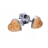 Strieborné náušnice 925 Oranžové srdcia 0,60 g (Strieborné náušnice 925 Oranžové srdcia 0,60 g)