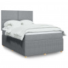 Box spring postel s matrací světle šedá 140 x 190 cm textil 3294344
