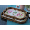 Ružové drevené shabby tácky 2-set