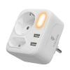 Síťový adaptér Viking AC22/Output:2xAC,2xUSB-A/LED světlo/zásuvka typu F a C