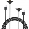iPega SW2119A nabíjací kábel (3m, 2ks) pre JoyCon ovládače Nintendo Switch 2 červená/modrá