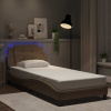 Rám postele s LED osvětlením cappuccino 80 x 200 cm umělá kůže Hnědá 3214072
