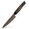 IZMAEL Damaškový kuchynský nôž Kurogane Utility/Čierna/Hnedá 12.7 cm