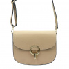 Luka 20-044 béžová dámska kožená kabelka 23 x 17 x 8,5 cm