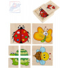 Woody Baby minipuzzle Beruška 4x4 dílky v krabičce 4v1 pro miminko