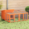 zahrada-XL Králikáreň hnedá 144x123x67,5 cm masívna borovica 172280