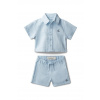 Calvin Klein Jeans súprava dojčenská s ľanom LVCKSJI13B.PPY2 modrá 62
