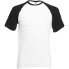 Fruit of the Loom Tričko Baseball T, raglánové, krátký rukáv, pánské COT16102691004-white/black XL Bílá/černá