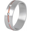 Beneto Exclusive Dámsky bicolor prsteň z ocele SPD07