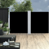 Zaťahovacia bočná markíza, čierna 140x600 cm-ForU-48454