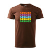 Sablio Tričko s potlačou ROBLOX farebný text - hnědé S