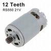 RS550 Micro DC Motor 12 zubov 21V pre elektrickú vŕtačku/akumulátorový skrutkovač